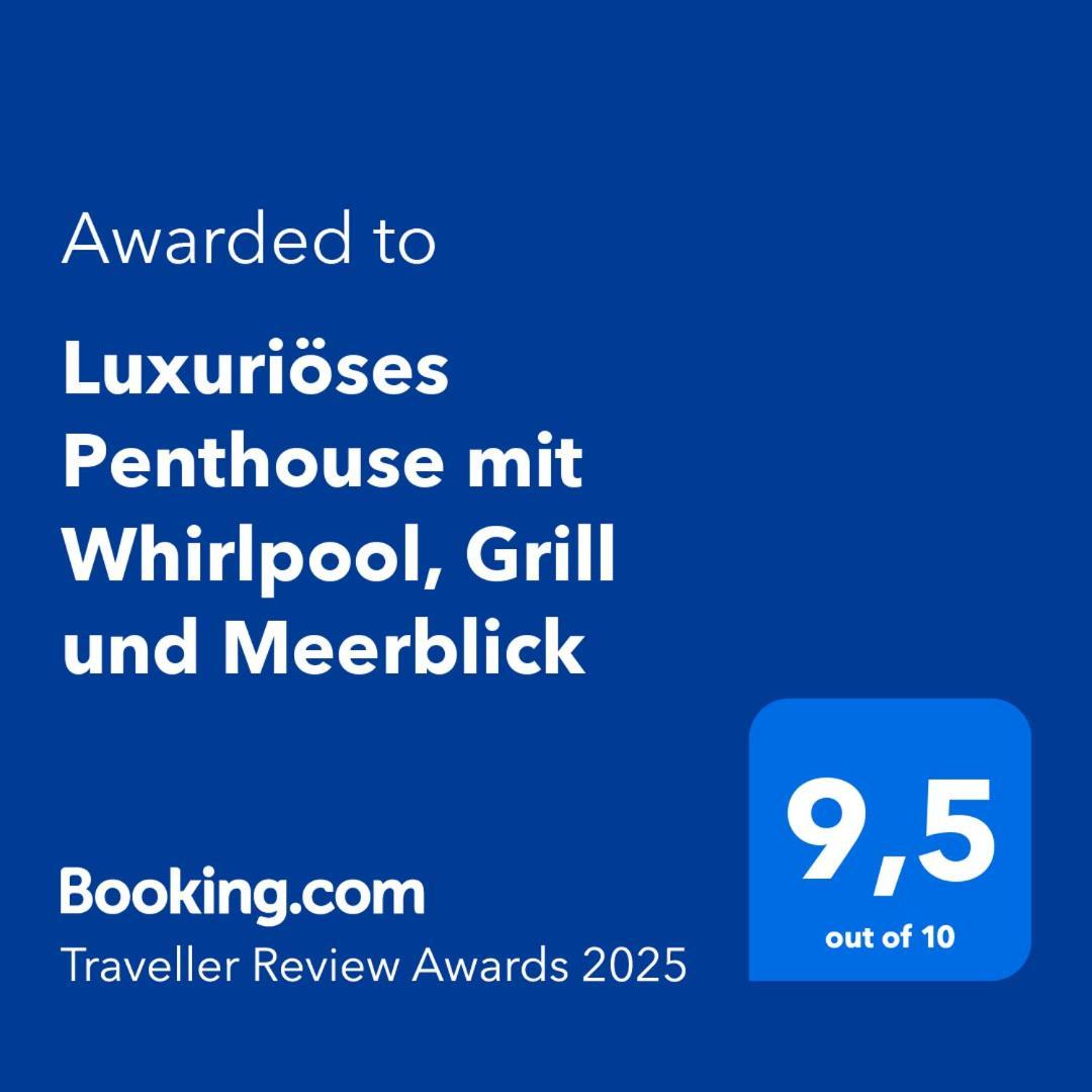 Luxurioeses Penthouse Welle Mit Whirlpool, Grill Und Meerblick Vir Esterno foto